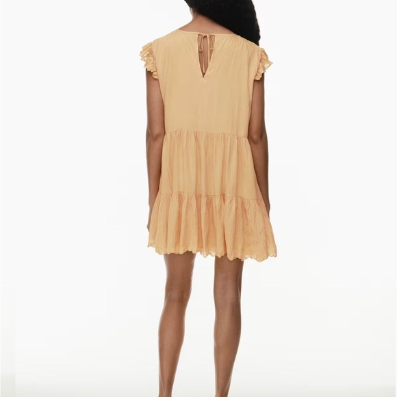 Aritzia Sidonie Tiered Babydoll Mustard light Orange Lightweight  Dress size S - Picture 4 of 9